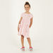 Juniors Striped Round Neck Dress with Button Closure and Pockets-Dresses%2C Gowns and Frocks-thumbnail-0