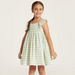 Juniors Checked Sleeveless Dress with Ruffle Detail-Dresses%2C Gowns and Frocks-thumbnail-1