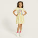 Juniors Printed Dress with Round Neck and Short Sleeves-Dresses%2C Gowns and Frocks-thumbnailMobile-1
