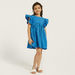 Juniors Textured Dress with Ruffle Short Sleeves-Dresses%2C Gowns and Frocks-thumbnailMobile-1