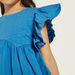 Juniors Textured Dress with Ruffle Short Sleeves-Dresses%2C Gowns and Frocks-thumbnailMobile-2