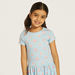 Juniors All-Over Hearts Print Dress with Short Sleeves-Dresses%2C Gowns and Frocks-thumbnailMobile-2