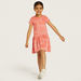 Juniors All-Over Print Drop Waist Dress with Round Neck and Short Sleeves-Dresses%2C Gowns and Frocks-thumbnail-0
