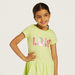 Juniors Embellished Drop Waist Dress with Round Neck and Short Sleeves-Dresses%2C Gowns and Frocks-thumbnailMobile-2