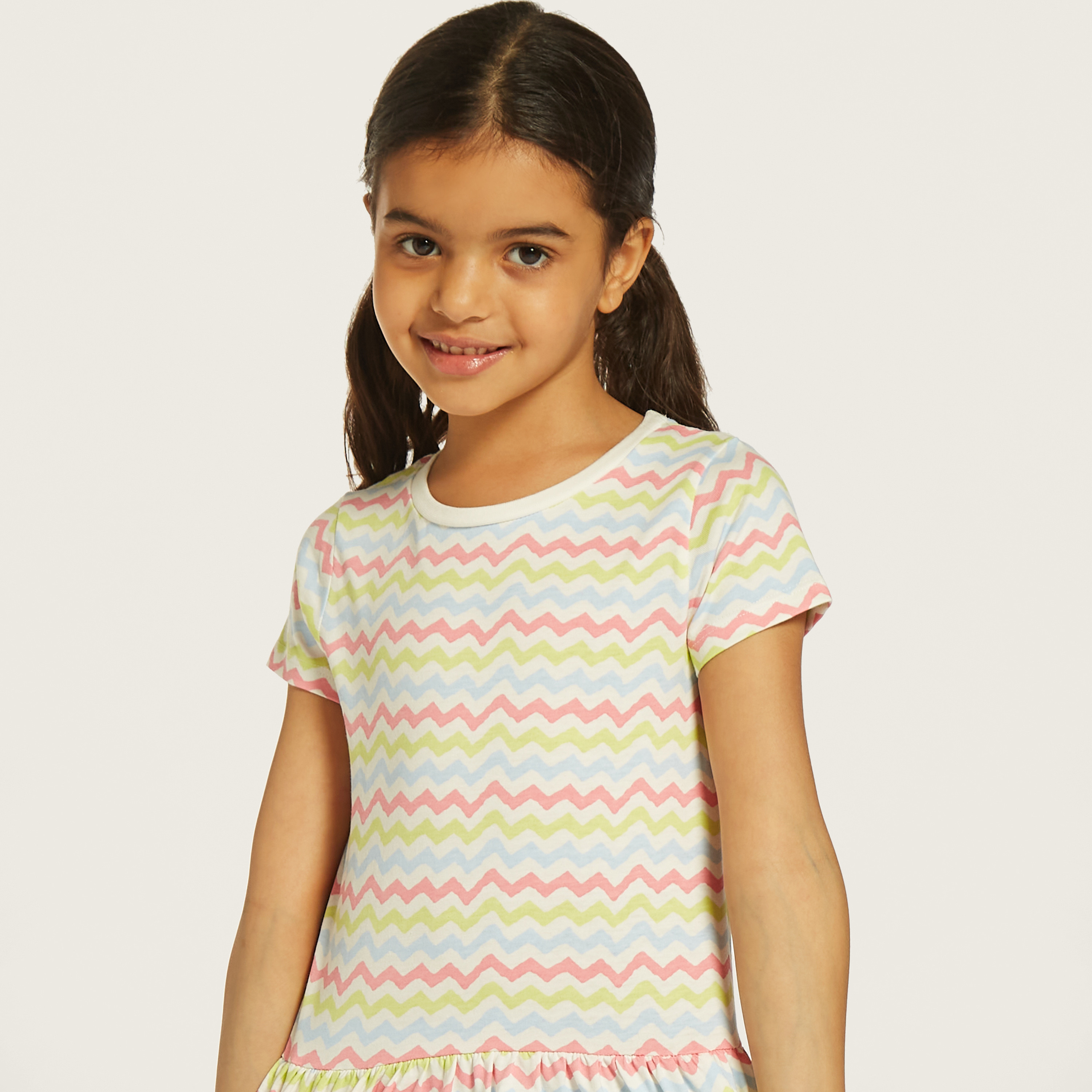 Juniors All-Over Print Drop Waist Dress with Short Sleeves-girls-clothing-dressesandjumpsuits-image-3