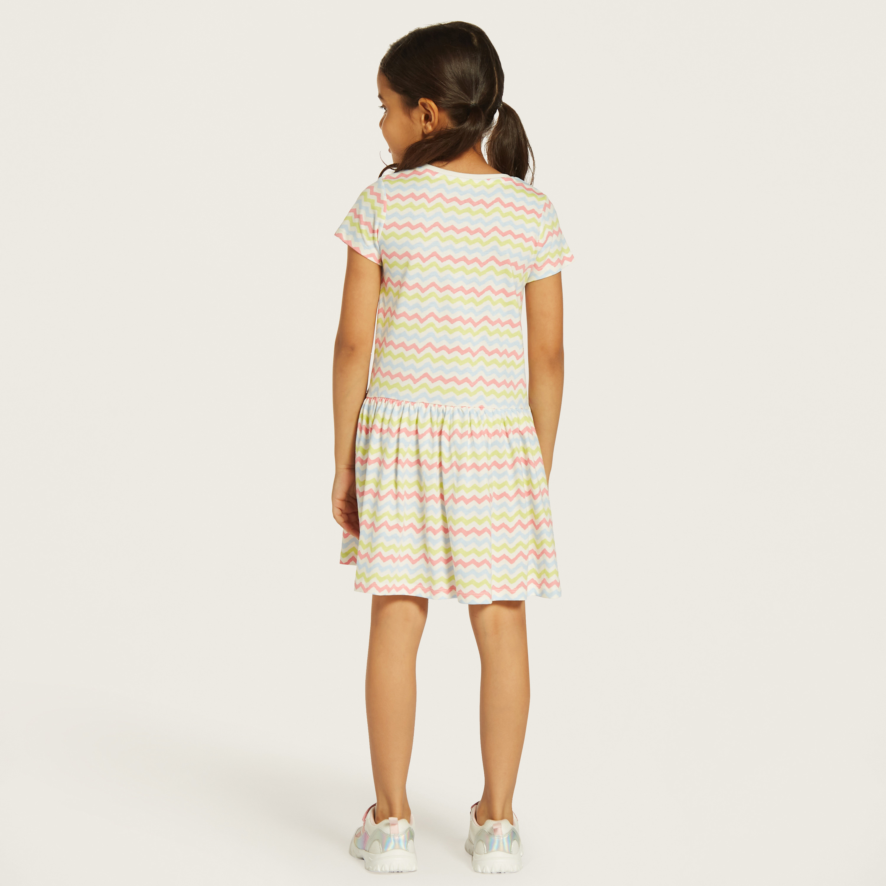 Juniors All-Over Print Drop Waist Dress with Short Sleeves-girls-clothing-dressesandjumpsuits-image-4
