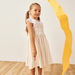 Juniors Stripes Sleeveless A-line Dress with Schiffli Overlay Detail-Dresses%2C Gowns and Frocks-thumbnailMobile-1