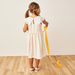 Juniors Stripes Sleeveless A-line Dress with Schiffli Overlay Detail-Dresses%2C Gowns and Frocks-thumbnail-3
