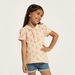 Juniors All-Over Print Polo T-shirt with Ruffles-T Shirts-thumbnail-0