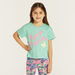 Juniors Butterfly Print Top with Short Sleeves - Set of 2-T Shirts-thumbnailMobile-1