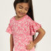 Juniors All-Over Floral Print T-shirt with Ruffles-T Shirts-thumbnail-2