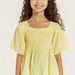 Juniors Shirred Detail Top with Balloon Sleeves-Blouses-thumbnail-2