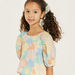 Juniors All-Over Floral Print Top with Puff Sleeves-Blouses-thumbnail-2