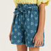 Juniors All-Over Floral Print Denim Shorts with Tie-Up Belt-Shorts-thumbnail-2