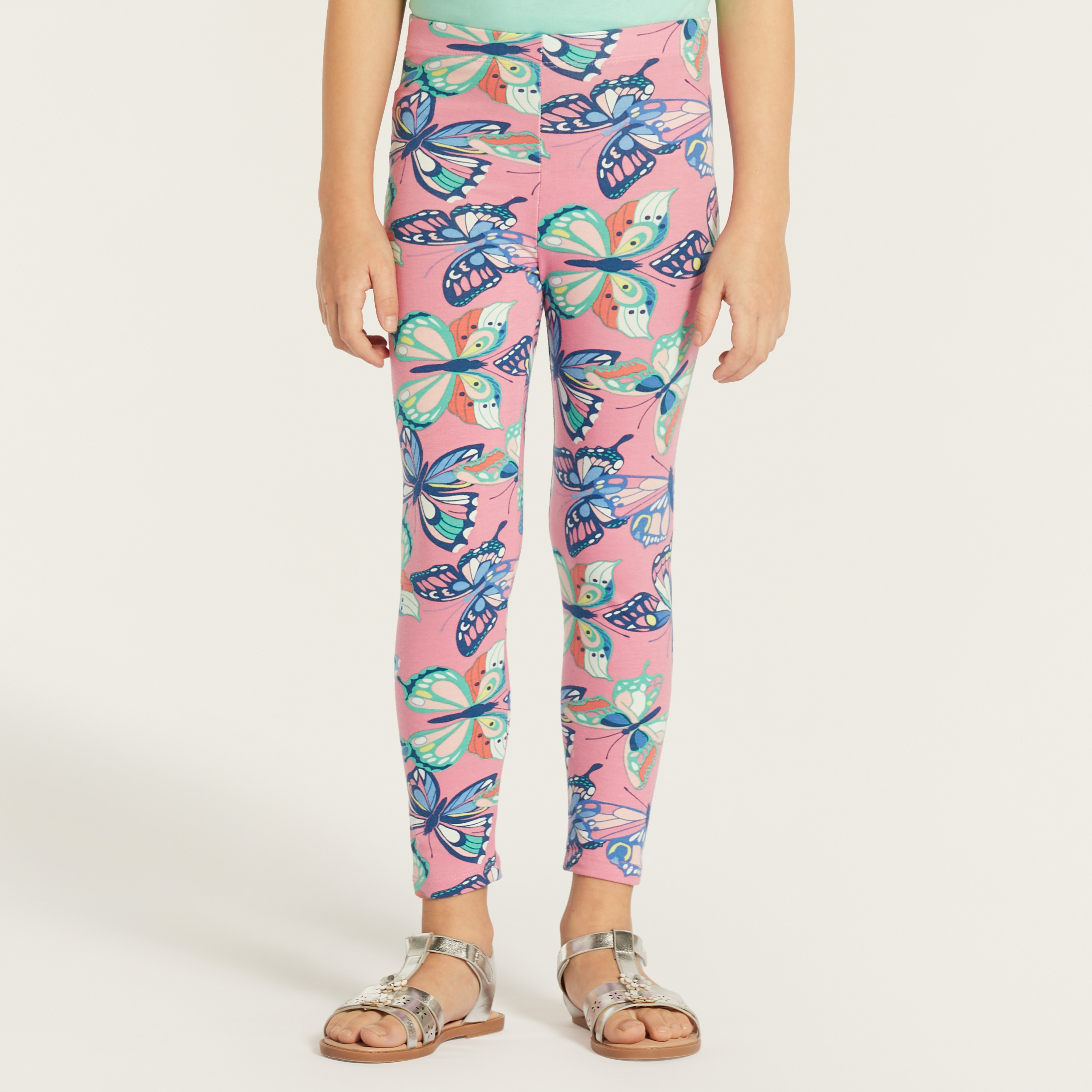 Juniors Printed Leggings with Elasticated Waistband - Set of 2-baby-girls-clothing-bottoms-leggings-image-3