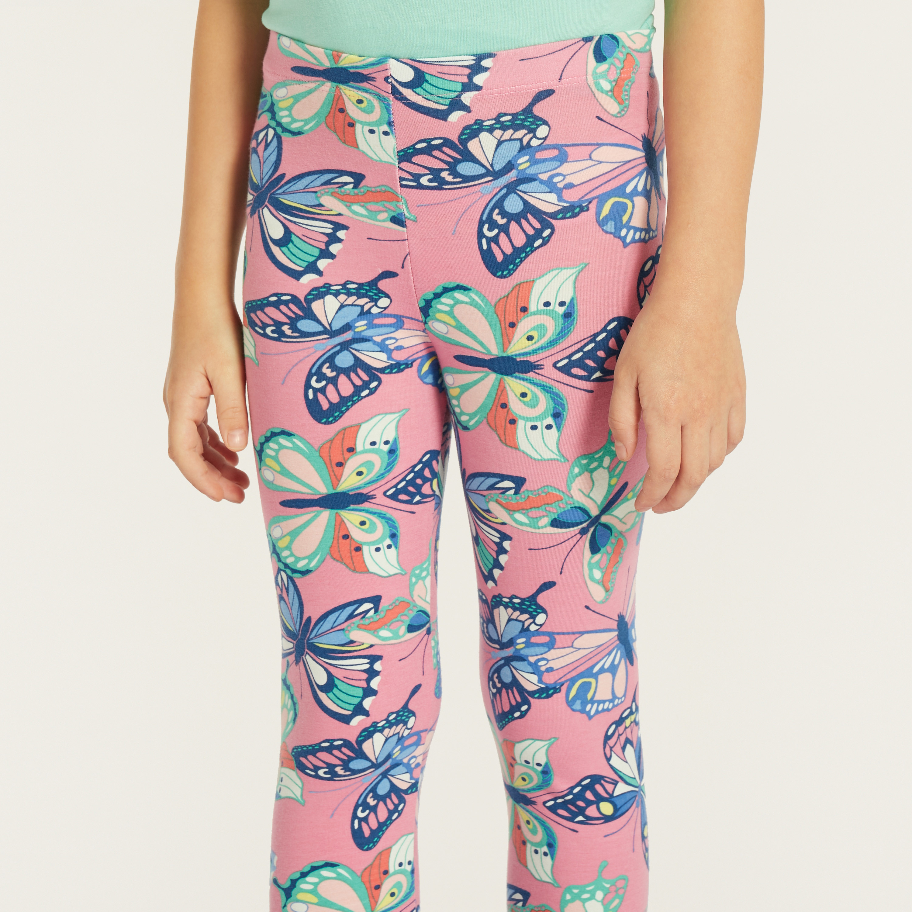 Juniors Printed Leggings with Elasticated Waistband - Set of 2-baby-girls-clothing-bottoms-leggings-image-4