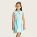 Juniors Striped Sleeveless Dress with Peter Pan Collar-Dresses%2C Gowns and Frocks-thumbnail-1