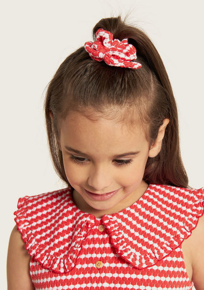Juniors Striped Sleeveless Dress with Peter Pan Collar-Dresses%2C Gowns and Frocks-image-2