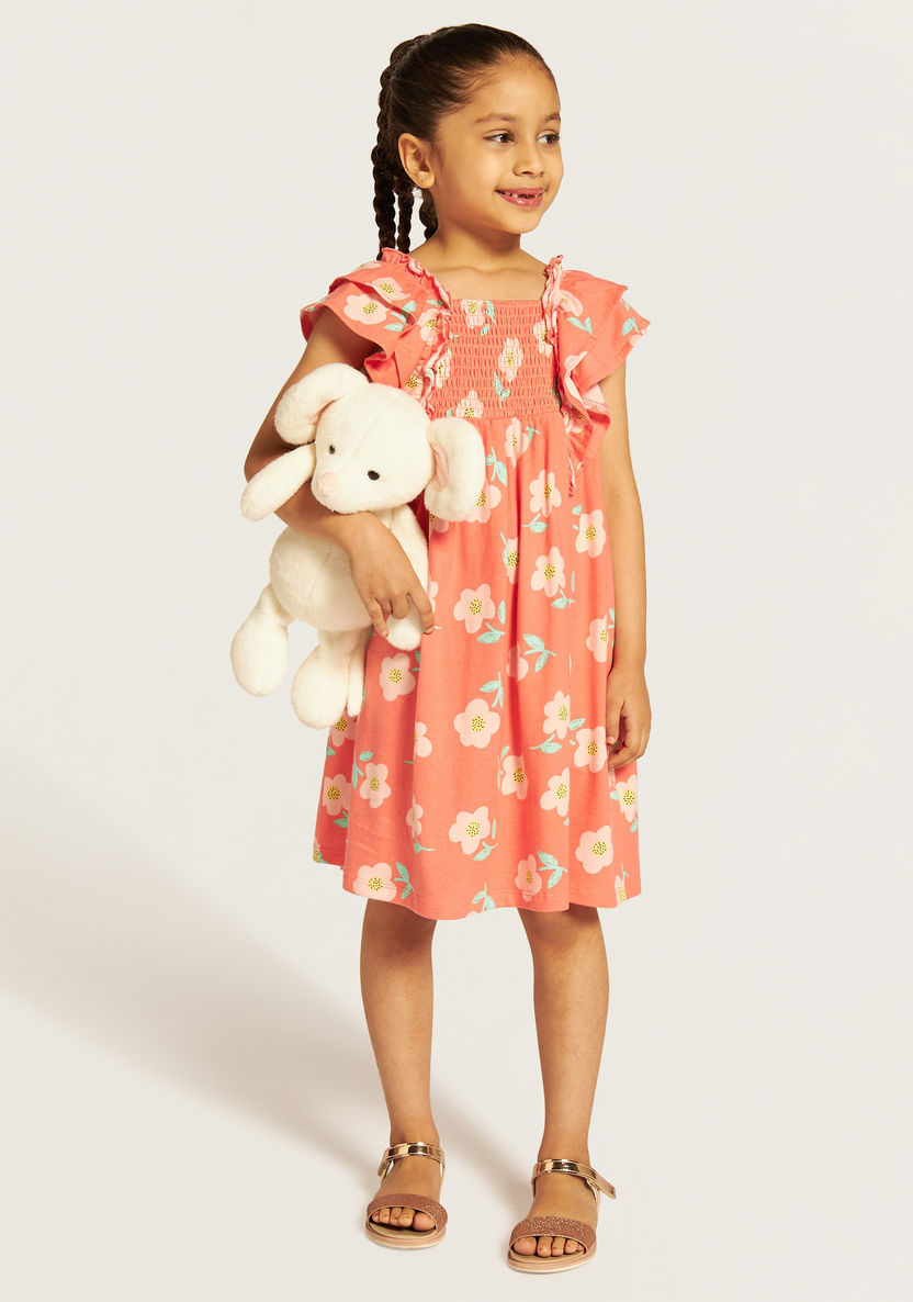 Juniors All-Over Floral Print Dress with Ruffle Detail-Dresses%2C Gowns and Frocks-image-1