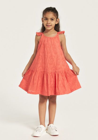 Juniors All-Over Print Sleeveless Dress with Ruffle Detail-Dresses%2C Gowns and Frocks-image-0