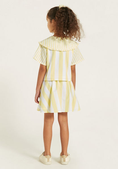 Juniors Striped Top and Skirt Set-Clothes Sets-image-5