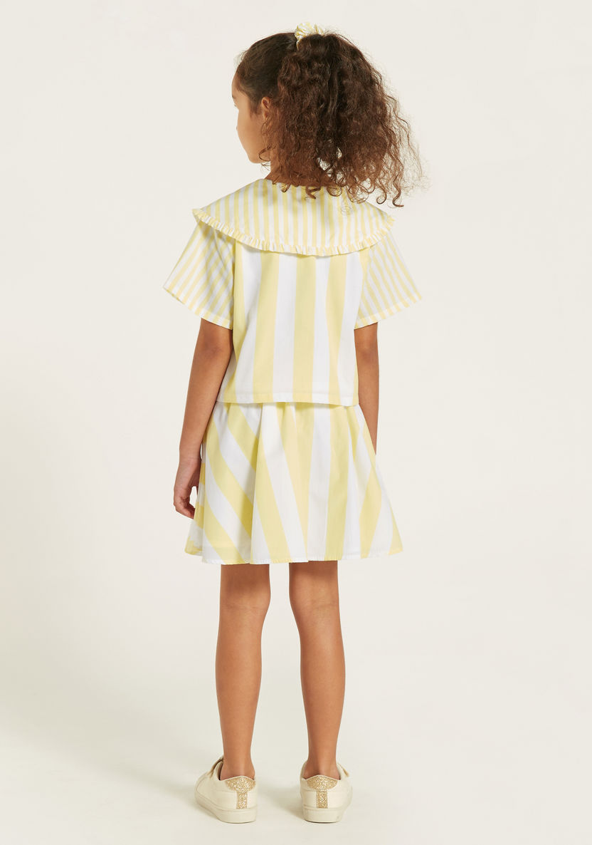 Juniors Striped Top and Skirt Set-Clothes Sets-image-5