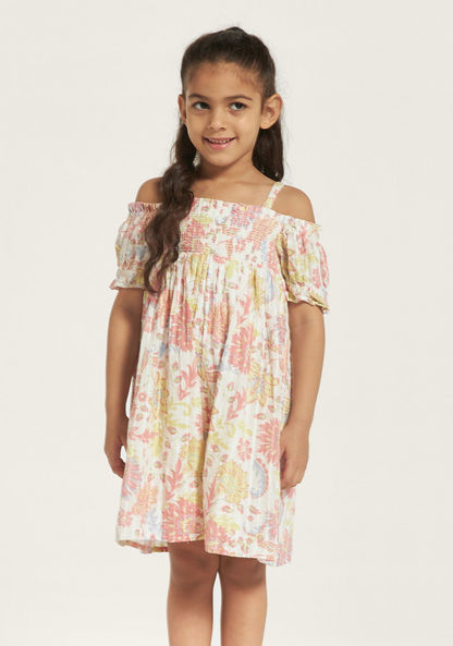 Juniors All-Over Floral Print Cold Shoulder Romper-Rompers%2C Dungarees and Jumpsuits-image-1