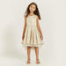 Juniors Textured Sleeveless Dress with High-Low Hem and Bow Applique-Dresses%2C Gowns and Frocks-thumbnail-1