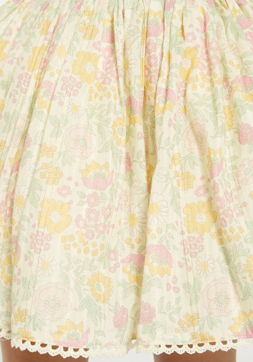 Eligo All-Over Floral Print Skirt with Elasticated Waistband-Skirts-image-2