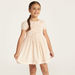 Eligo Textured A-line Dress with Puff Sleeves-Dresses%2C Gowns and Frocks-thumbnail-1