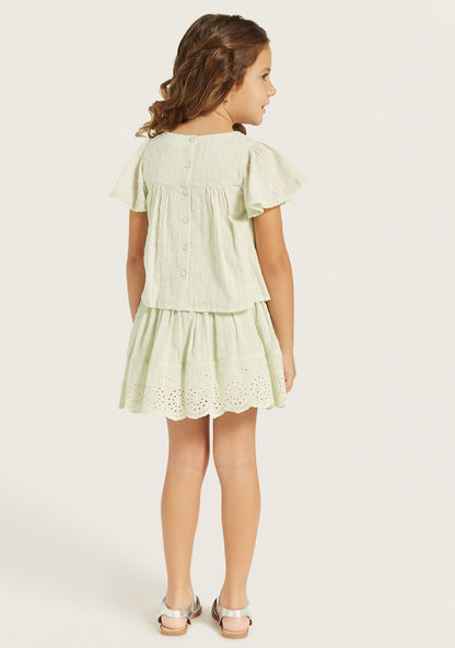 Eligo Embroidered Top and Skirt Set-Clothes Sets-image-4