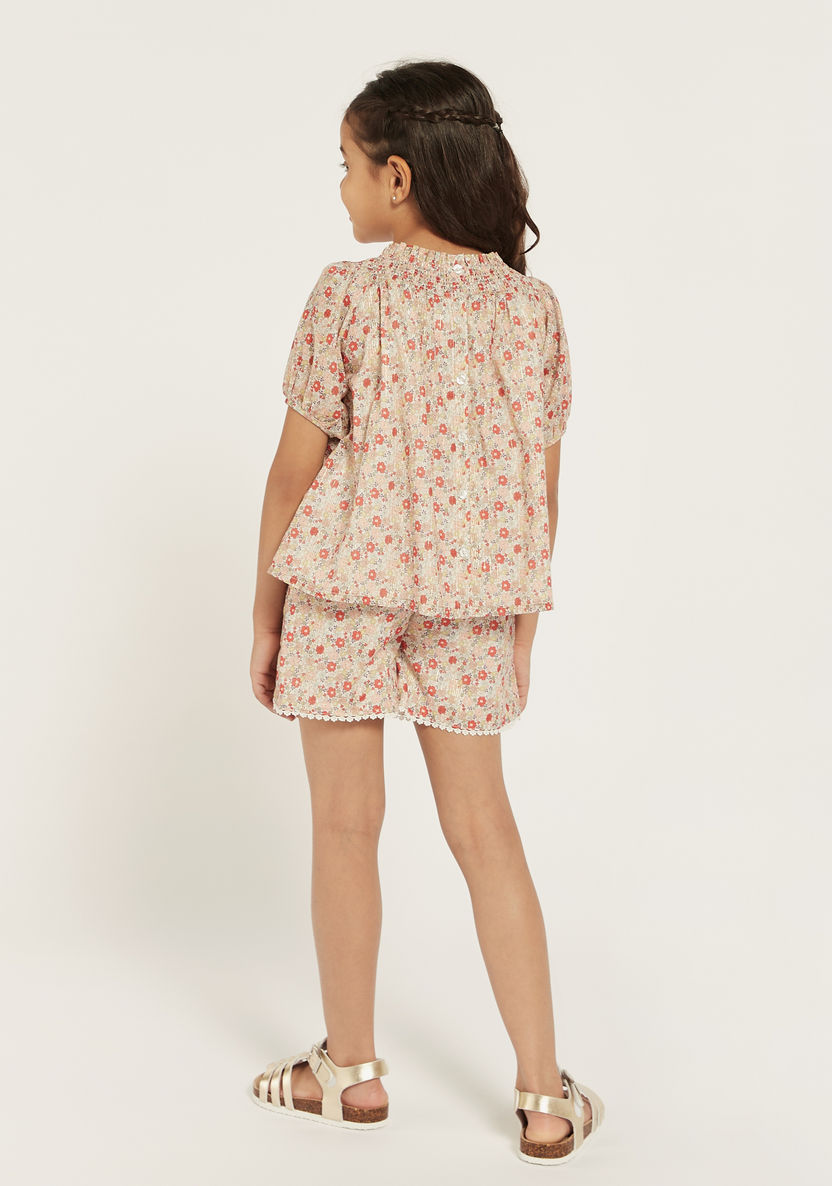 Eligo All-Over Floral Print Top and Shorts Set-Clothes Sets-image-4