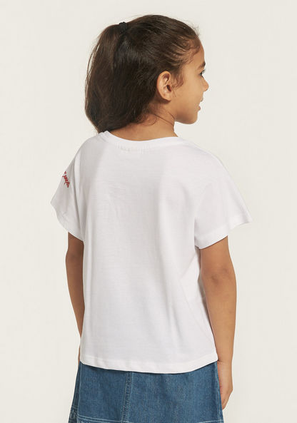 Lee Cooper Graphic Print Round Neck T-short with Short Sleeves-T Shirts-image-3