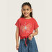 Lee Cooper Butterfly Print T-shirt with Short Sleeves and Tie-Up-T Shirts-thumbnailMobile-0
