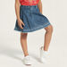 Lee Cooper Embroidered Denim Skirt with Button Closure-Skirts-thumbnailMobile-1