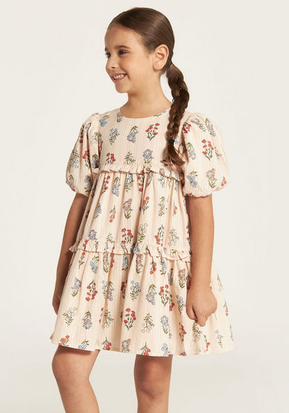 Lee Cooper All-Over Floral Print Tiered Dress-Dresses%2C Gowns and Frocks-image-1