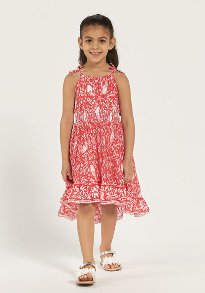Lee Cooper All-Over Print High Low Dress with Spaghetti Straps-Dresses%2C Gowns and Frocks-image-1