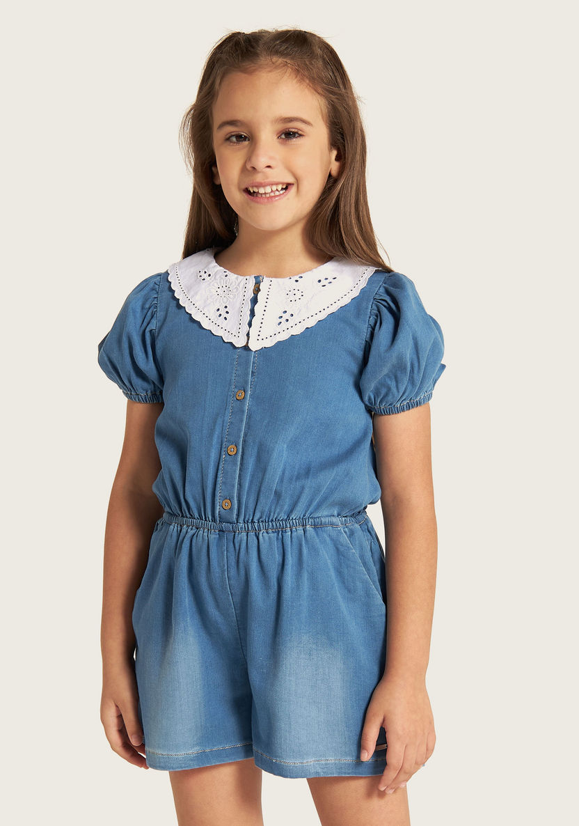Lee Cooper Playsuit with Pockets and Peter Pan Collar-Rompers%2C Dungarees and Jumpsuits-image-1