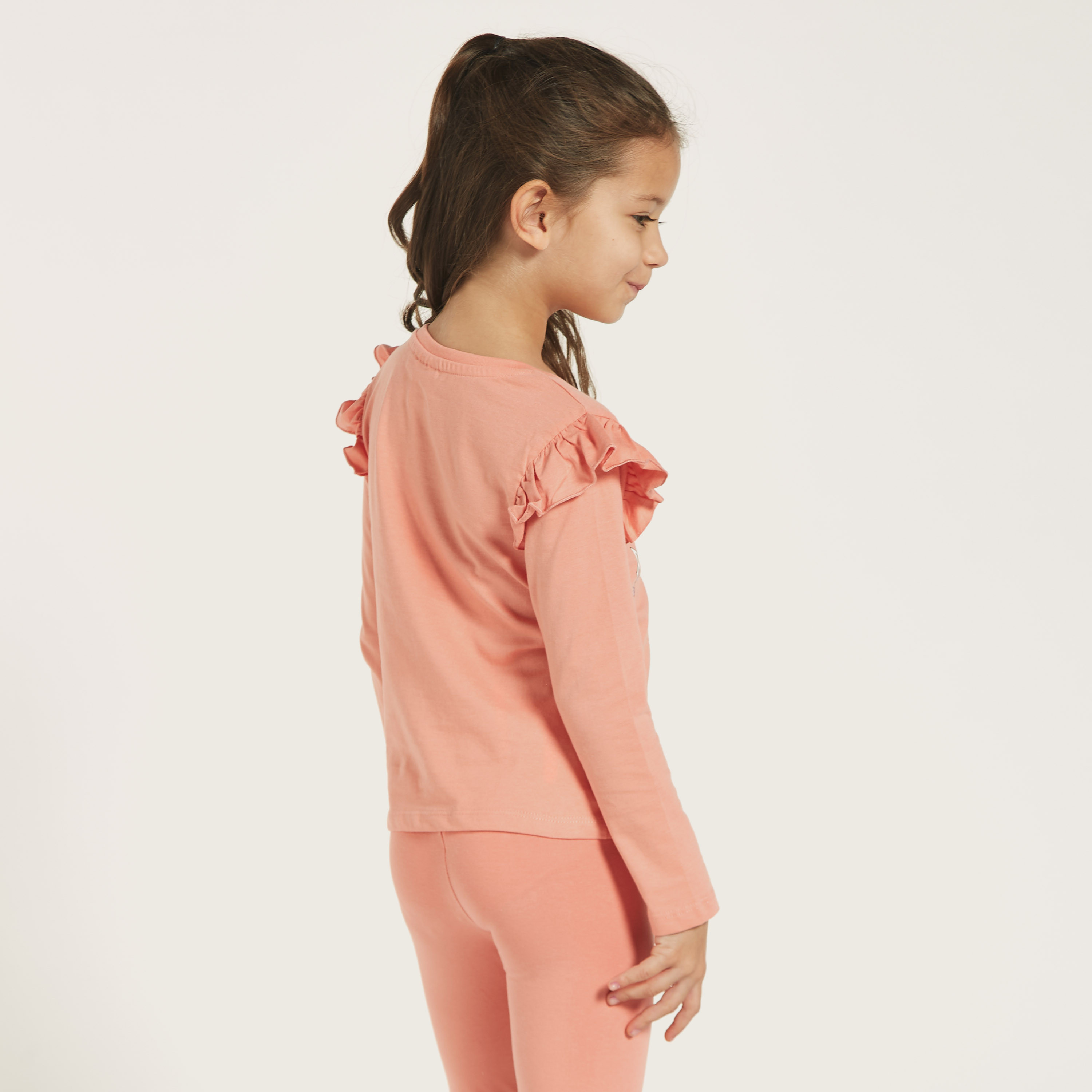 Sanrio Hello Kitty Print T-shirt with Ruffle Detail Long Sleeves - Set of 2-girls-clothing-tshirts-image-6
