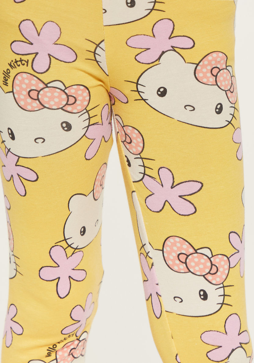 Sanrio Hello Kitty Printed Legging with Elasticated Waistband - Set of 2-Leggings-image-3
