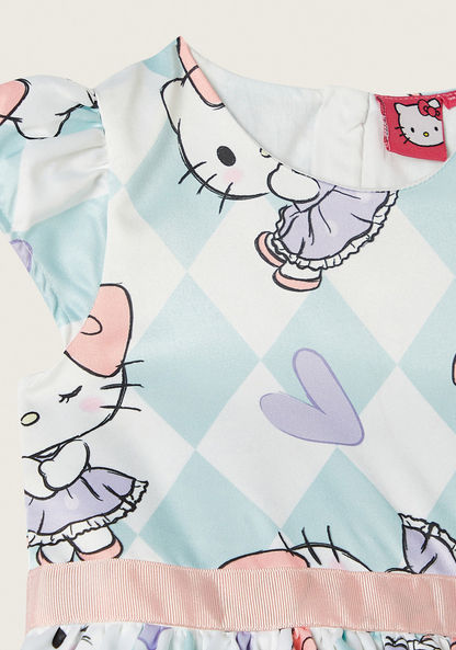Sanrio Hello Kitty Print Dress with Tie-Up Belt-Dresses%2C Gowns and Frocks-image-1