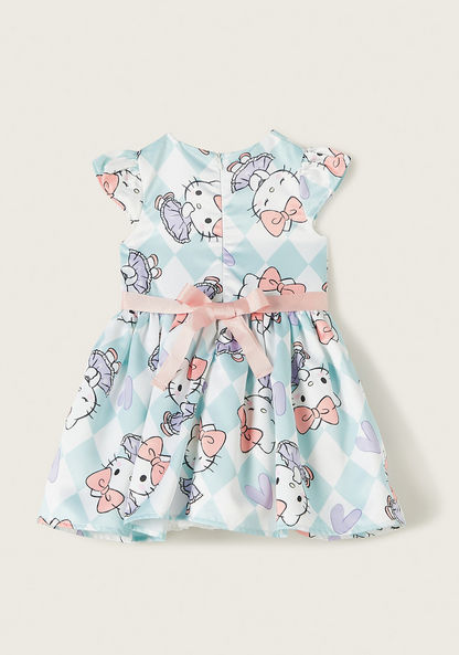 Sanrio Hello Kitty Print Dress with Tie-Up Belt-Dresses%2C Gowns and Frocks-image-2