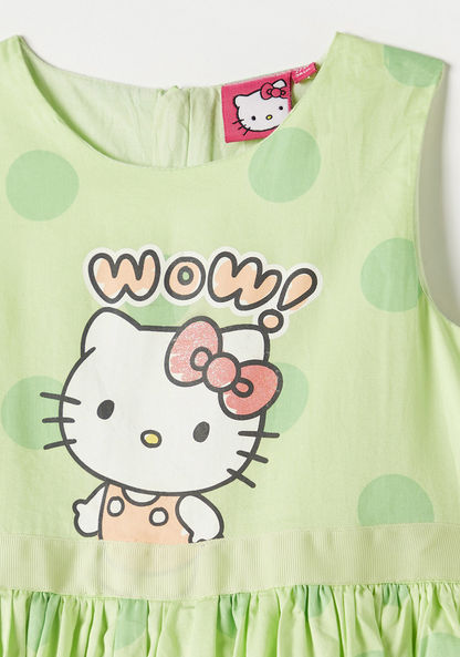 Sanrio Hello Kitty Print Sleeveless Dress with Tie-Up Belt-Dresses%2C Gowns and Frocks-image-1