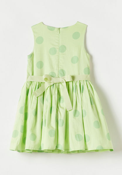 Sanrio Hello Kitty Print Sleeveless Dress with Tie-Up Belt-Dresses%2C Gowns and Frocks-image-3
