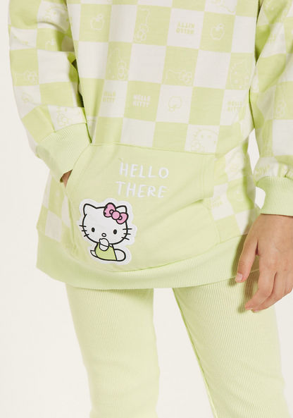 Sanrio Hello Kitty Applique Sweatshirt and Ribbed Leggings Set-Clothes Sets-image-3