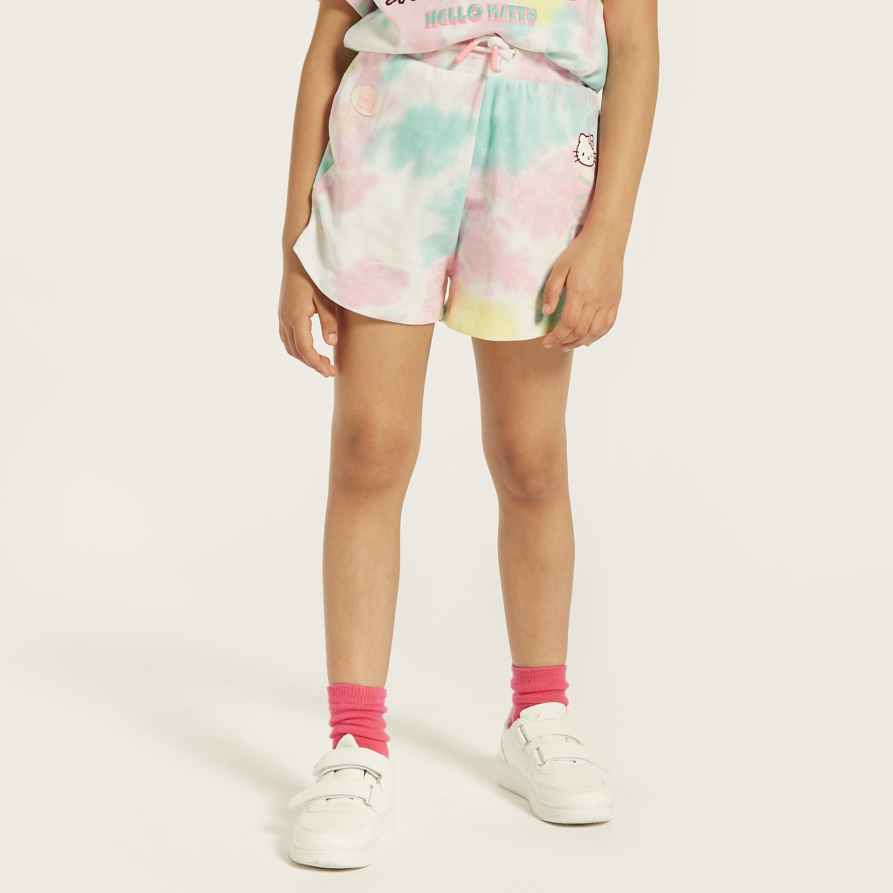 Sanrio Hello Kitty Floral Embroidered T-shirt and Shorts Set-baby-girls-clothing-setsandcoords-image-3