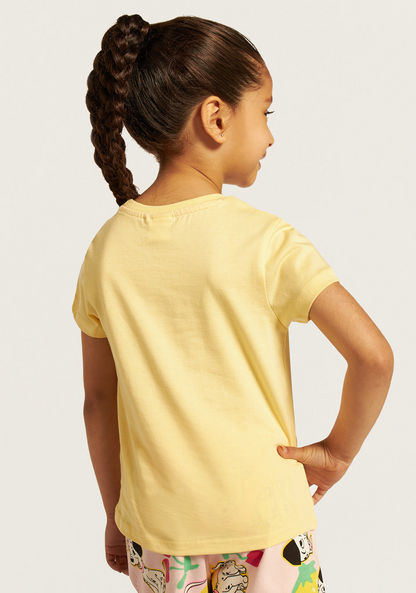 Disney 101 Dalmatians Print Crew Neck T-shirt with Short Sleeves-T Shirts-image-3