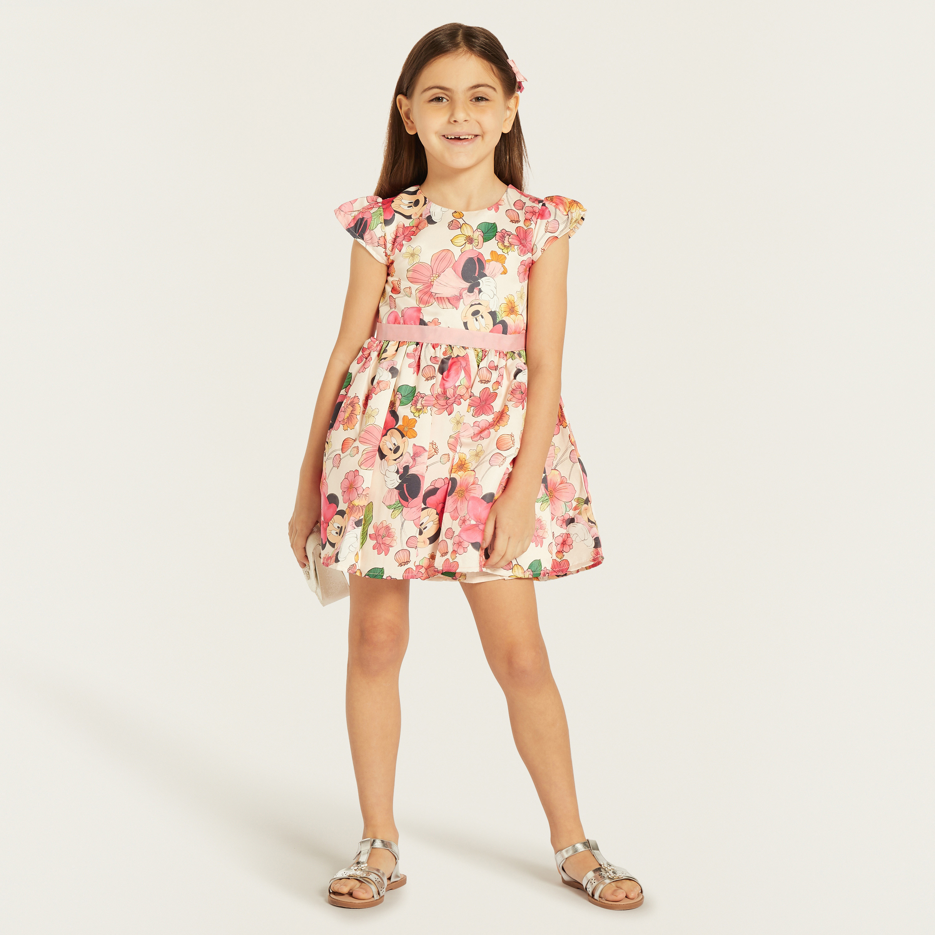 Buy Baby Girls Disney Minnie Mouse Print Dress with Tie Up Belt Online Centrepoint Bahrain