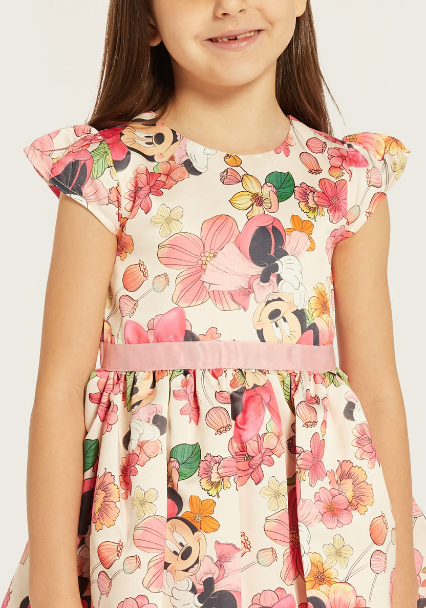 Disney Minnie Mouse Print Dress with Tie-Up Belt-Dresses, Gowns & Frocks-image-2
