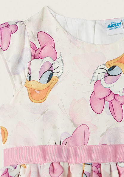Disney Daisy Duck Print Dress with Tie-Up Belt-Dresses%2C Gowns and Frocks-image-1